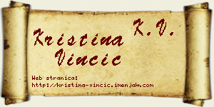 Kristina Vinčić vizit kartica